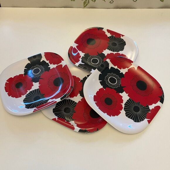 Marimekko for Target Kukkatori Square Melamine Plates, set of 4 - Picture 5 of 9
